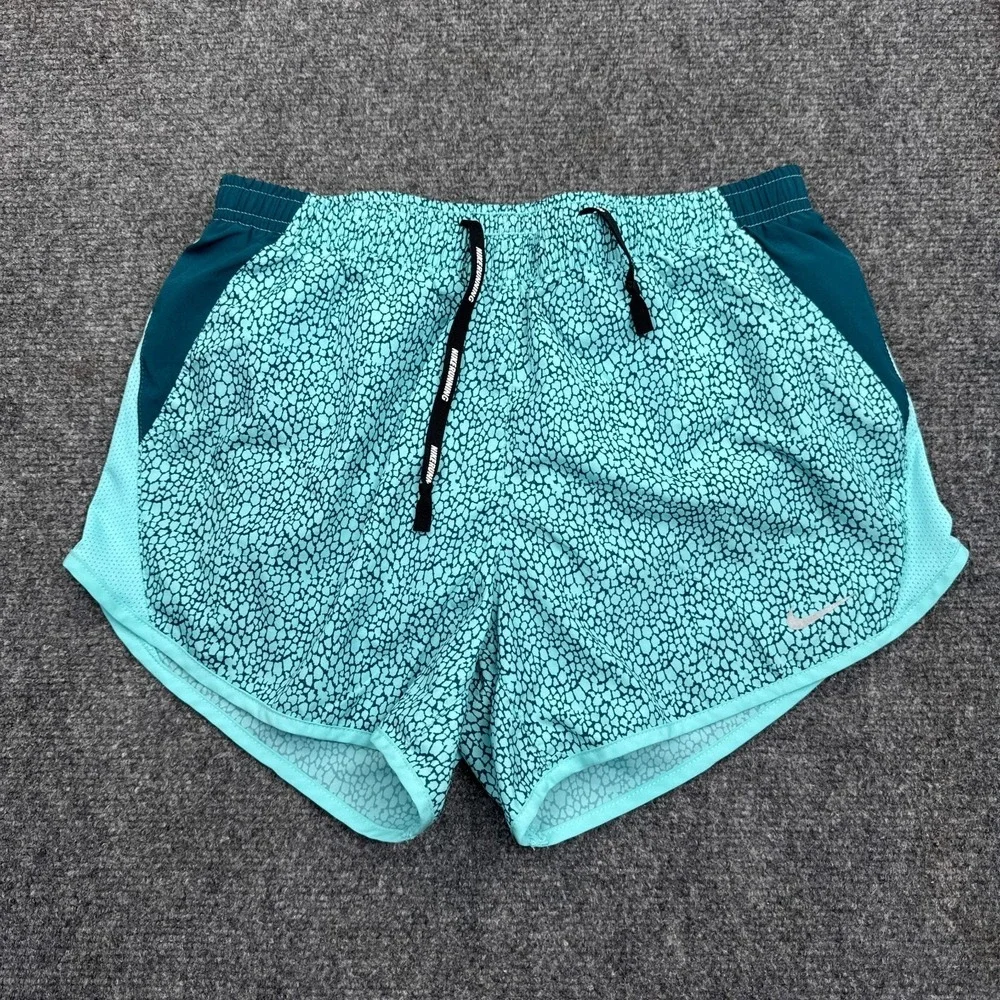 Nik Dri-Fit Running Shorts Womens Size‎ XS Light Blue Animal Print Loose Fit